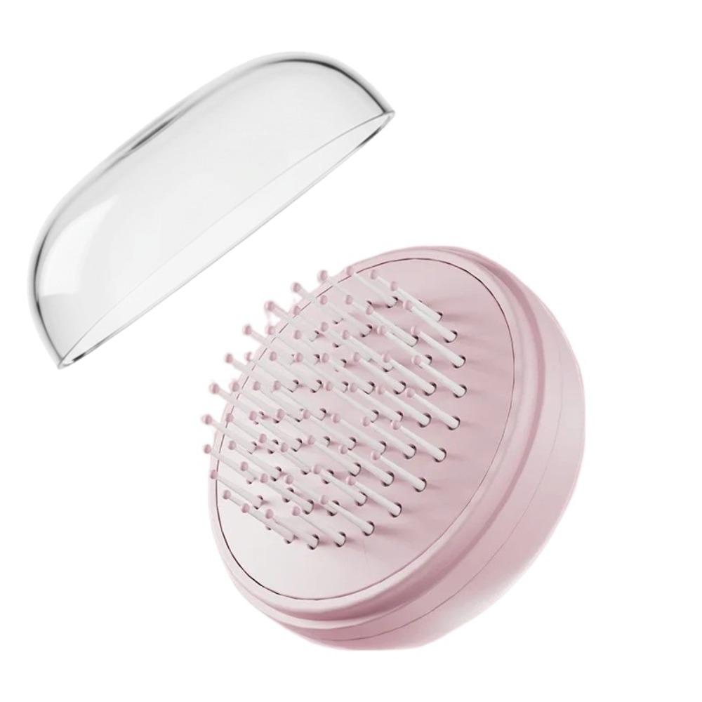 

One-click Self Cleaning Air Cushion Massage Combs With Mirror Detangling Hair Brush Hairdressing рожевий