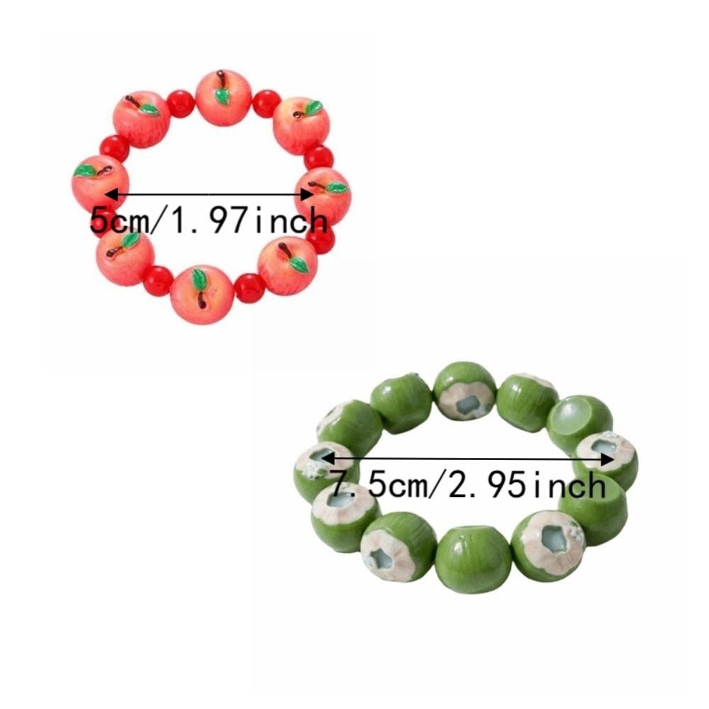 Elastic Fruit Hand Chain Colorful Stackable Bracelet Fashion 3D Resin Bead Bracelet  Party