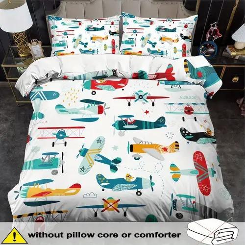 Airplane Soft Duvet Cover Soft Duvet Cover Featuring Airplane Patern Suitable for Children Kids Plus Adult Peoples Soft Comfortable Plus Breathable