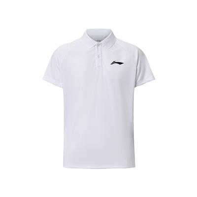 Li Ning Badminton Series Simple Thin Brand Logo Comfortable Casual Sports Polo Shirt Unisex Tops White APLU961-2