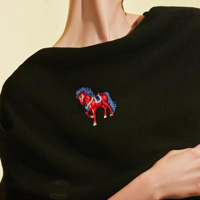 Brosche Anstecknadel Funkelnde Strasssteine Eingelegt Pferde-Design Anstecknadel Pullover Hüte Taschen Kragenbrosche Outfit-Accessoire