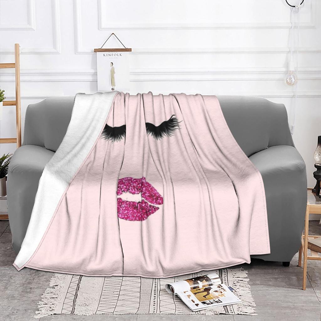 Sexy Glam Feminine Beauty Wink Eyelash Wool Blanket Eyelash Funny Throw Blankets for Home 200x150cm Quilt