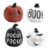 Halloween Ornament Letter Print Pumpkin Shape Festive Sculpture Home Parties Halloween Thanksgiving Decor