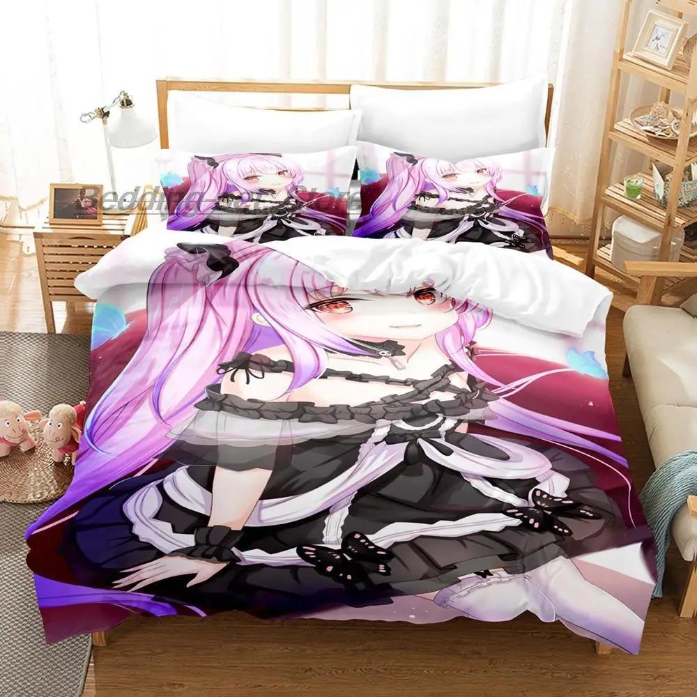 Comfortable Anime Print Bedding Set With Duvet Cover And Pillowcases Single Twin Full Queen King Sizes For All Ages