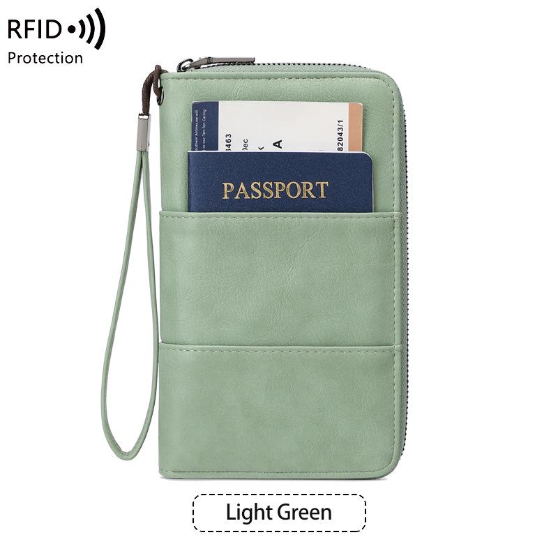 RFID Anti-Magnetic Zipper Passport Wallet: Multi-Function ID & Ticket Holder