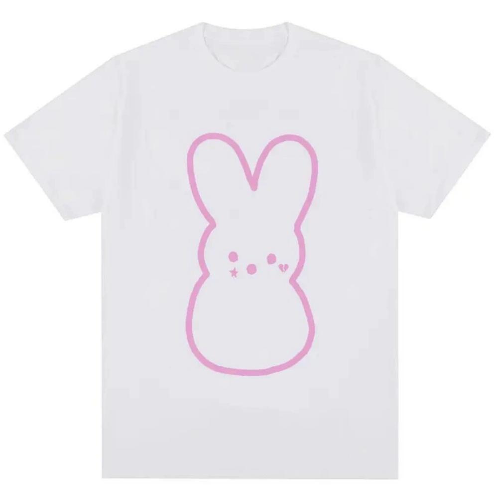 Lil Peep Emo Rabbit Girl Fun Meme Summer Mens Casual Loose Short sleeved Tshirt