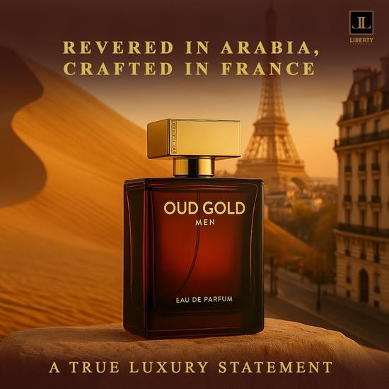 Liberty Men Perfume Luxury Oudgold Liquid Eau De Parfum (EDP) Premium Long-Lasting Oud & Woody Fragrance Elegant Scent for Him 100ml