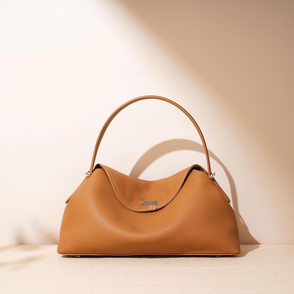 2025 Versatile Genuine Leather Handbag: Top Layer Cowhide, Fashionable Spring Single Shoulder & Crossbody Bag