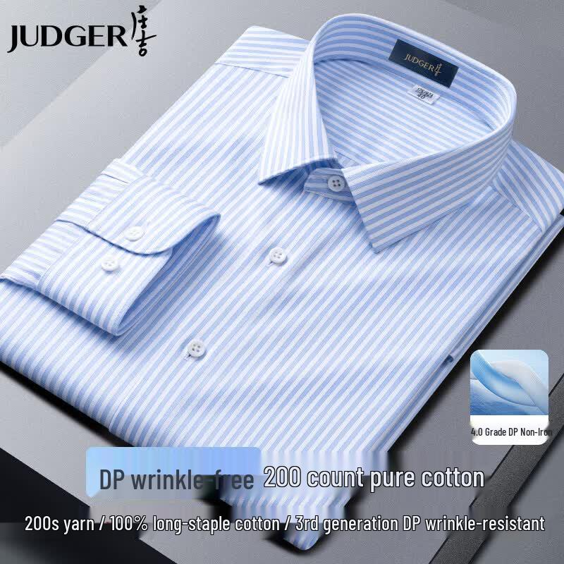 Zhuangji Men s 200-Count 4-Ply Cotton Non-Iron Long Sleeve Shirt 165/84A