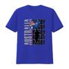 Cool Streetwear Australia Rugby Australian Flag Ball Player Silhouette Print Casual T Shirt Vintage Fashion Comfortable