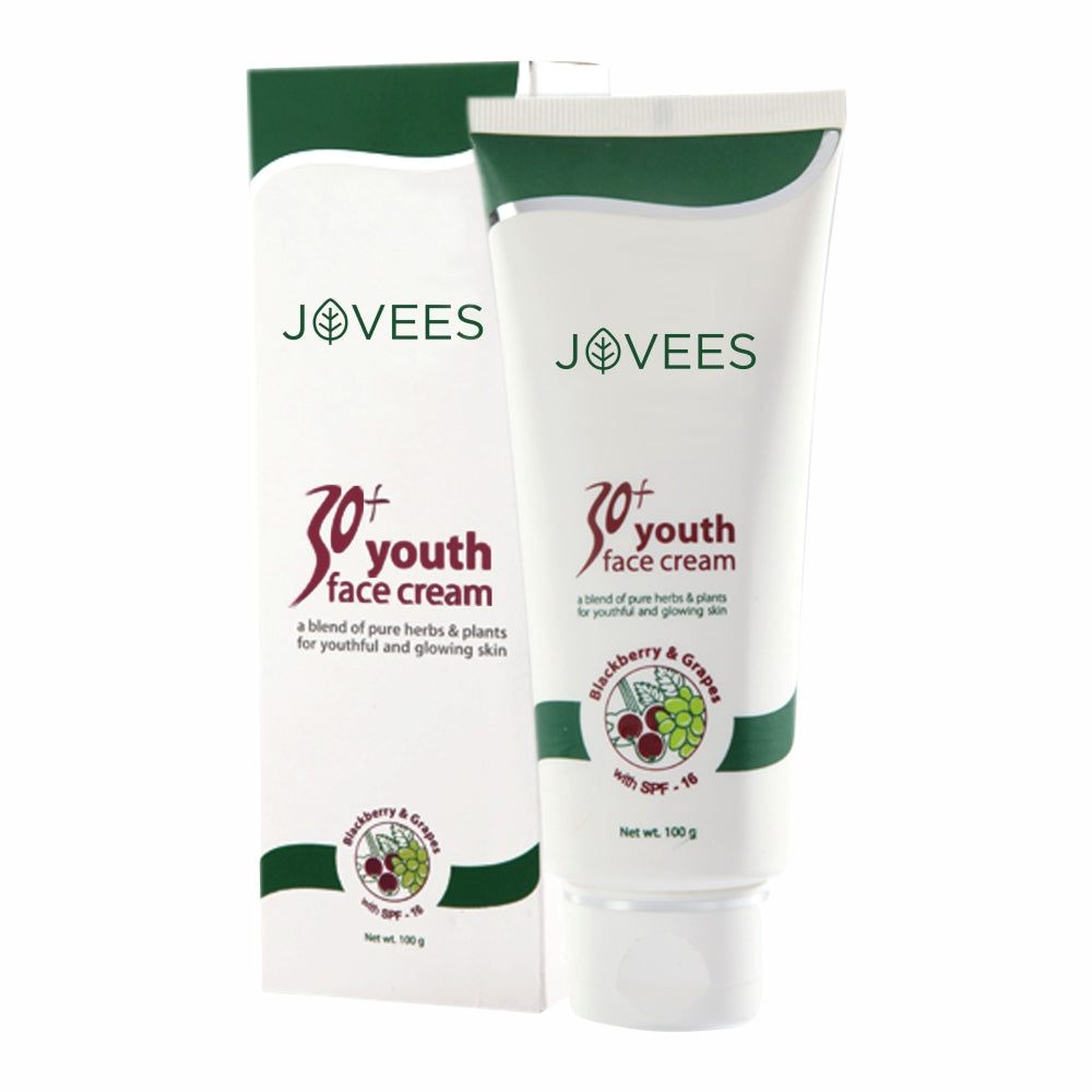 Jovees Herbal Youth Face Cream 30+ With SPF16 For Fine Lines Dark Spots Firm Skin And Radiant Glow 100gm Unisex Anti Ageing Moisturizer