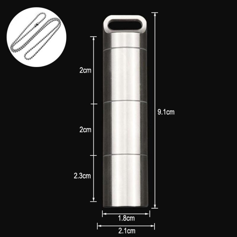 Sealed Capsule Mini Titanium Alloy Waterproof Pill Box Travel Storage EDC Tools Camping First Aid Medicine Case