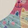 3pcs Colorful Cats Fitted Sheet Cartoon Cat Pattern 3D Print Gifts For Students Girls 100% Polyester Flat Sheet With Pillowcases