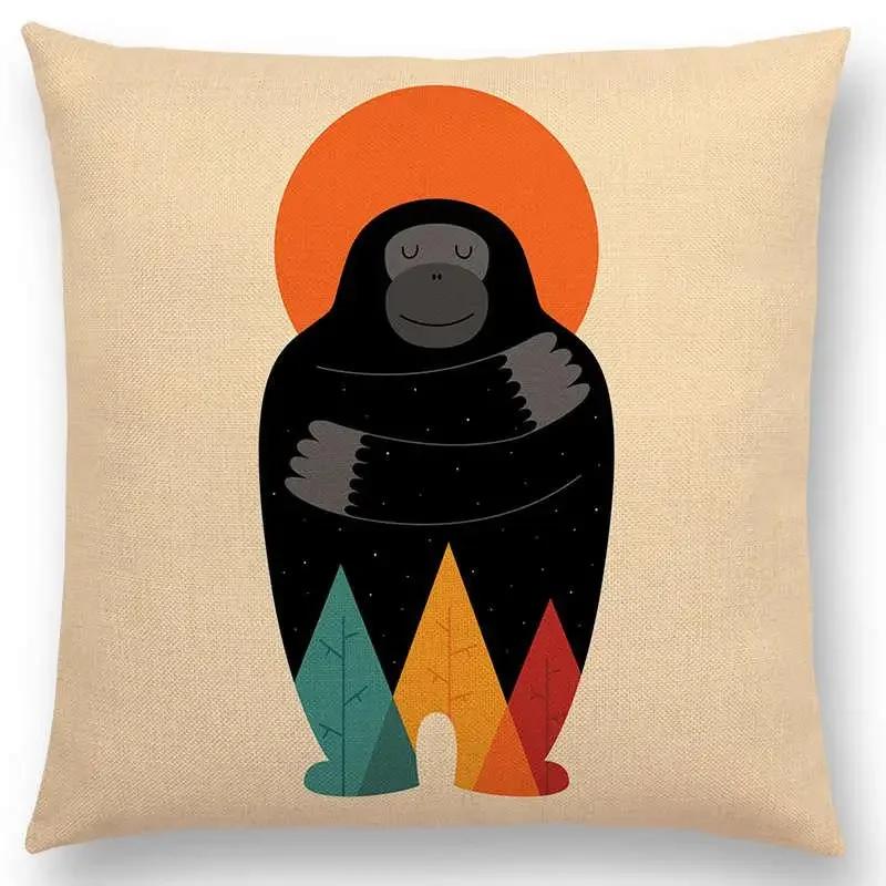 Latest Cartoon Animals Interesting Deer Panda Sheep Bulldog Chameleon Colourful Cushion Cover Car Sofa Throw Pillow Case