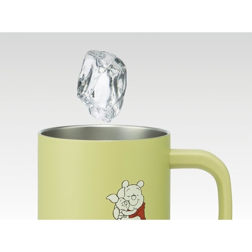 Skater Stainless Steel Mug with Lid, Vacuum Insulated, Double-Layered Wall, Disney Winnie the Pooh Design, Muted Colors, 330ml, STMG4N-A