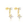ROXI S925 Silver Petals Stud Earring Microinlaid Colorful Cubic Zirconia Chain Tassel Earrings For Women Dangle Earring