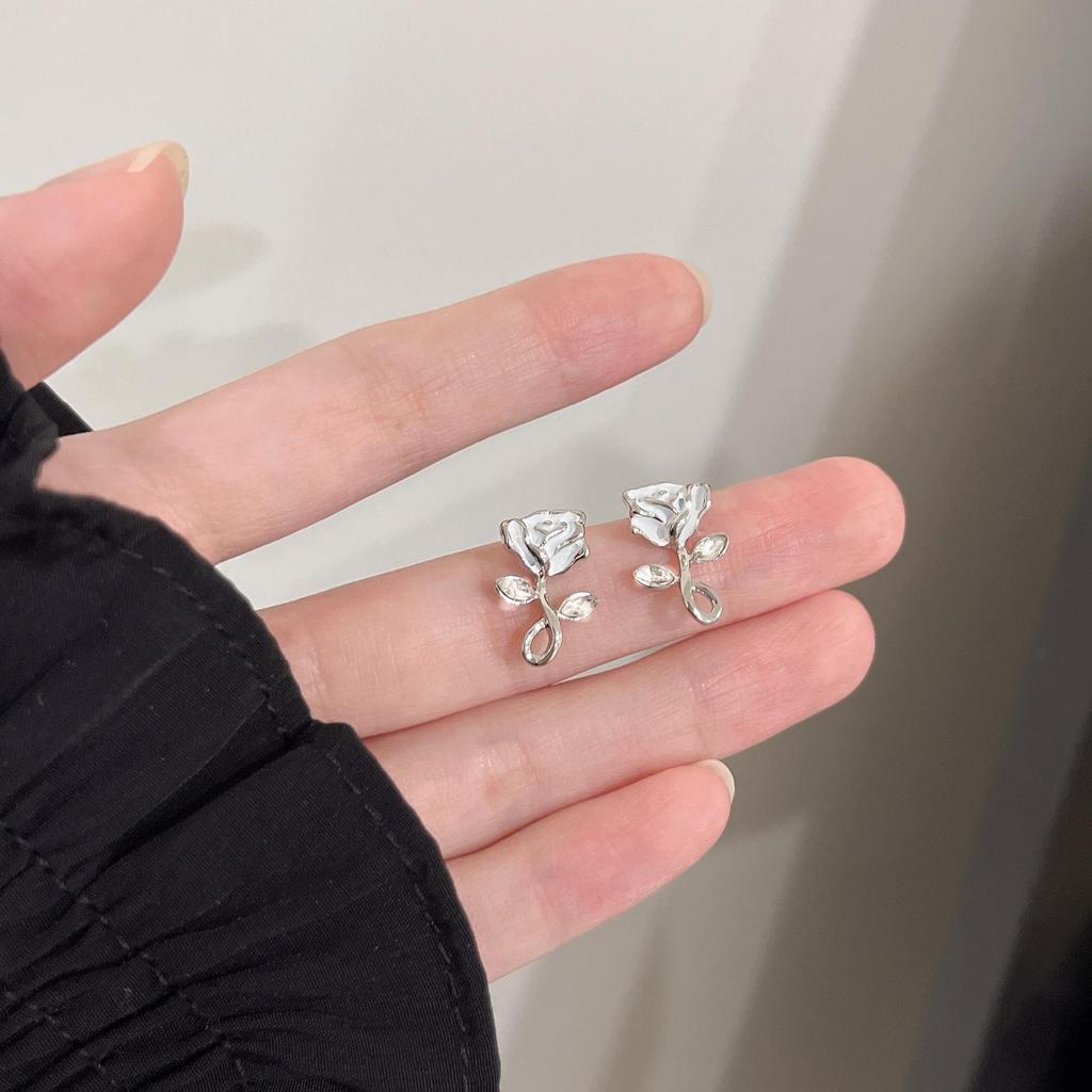 S925 Rose Stud Earrings - Trendy & Unique Fairy Design for Women (2022)