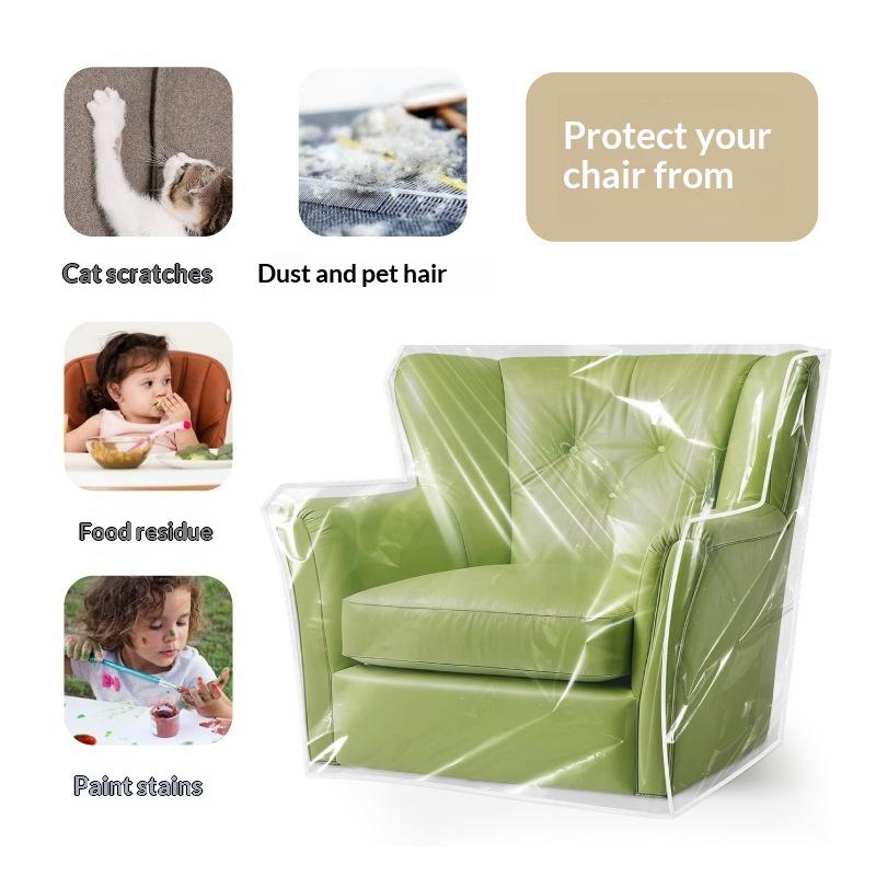 Clear Plastic Waterproof Sofa Cover 1Pcs Dustproof Armchair Couch Protector for Living Room Pets Home Long Term Storage