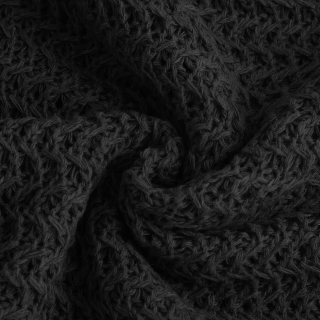 Damenmode Halber hoher Kragen Locker Einfarbig Langarm Dicke Nadel Seitenschlitz Strickpullover