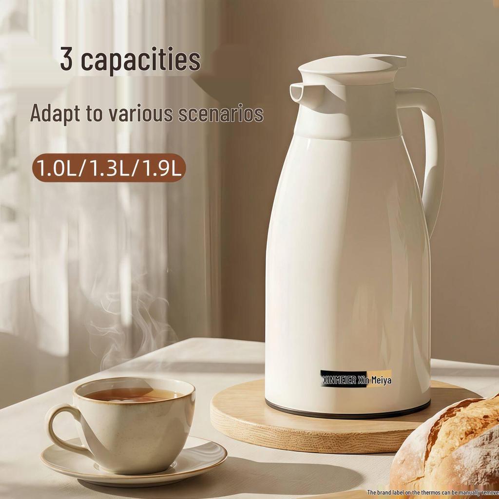 Glass-Lined Thermos Flask: Insulated Large-Capacity Hot Water & Tea Kettle for Home