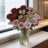 25 Pcs Artificial Rose Flower with Long Stem Real Touch Faux Silk Rose Bouquet for Wedding Party Table Centerpieces Festival Decoration