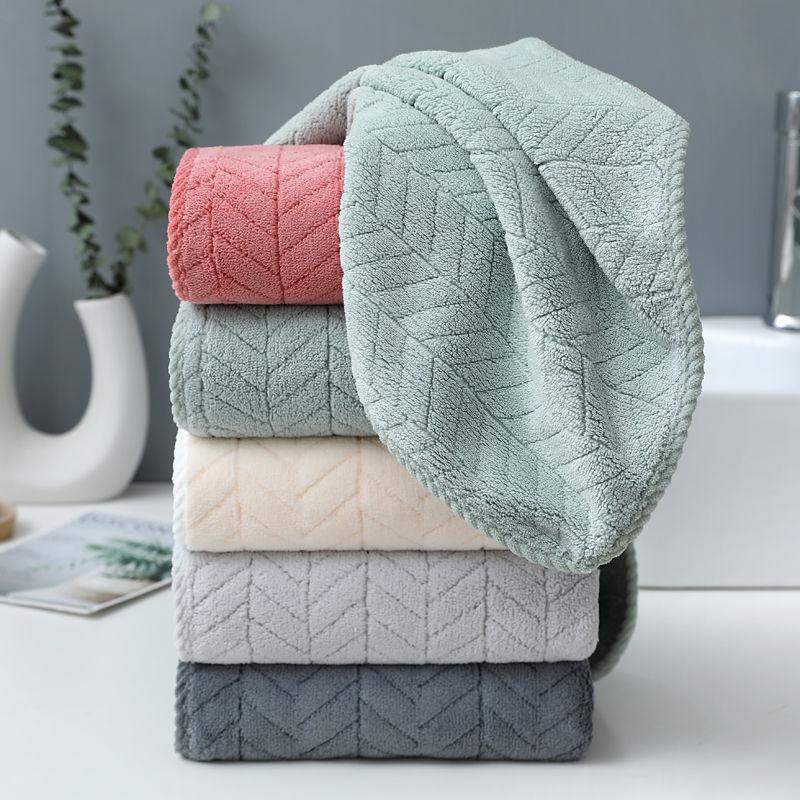 4pcs Wholesale Thickened Towels Adult Home-use Coral Fleece Face and Hand Wiping Towel Absorbent and Non-shedding Face Towel