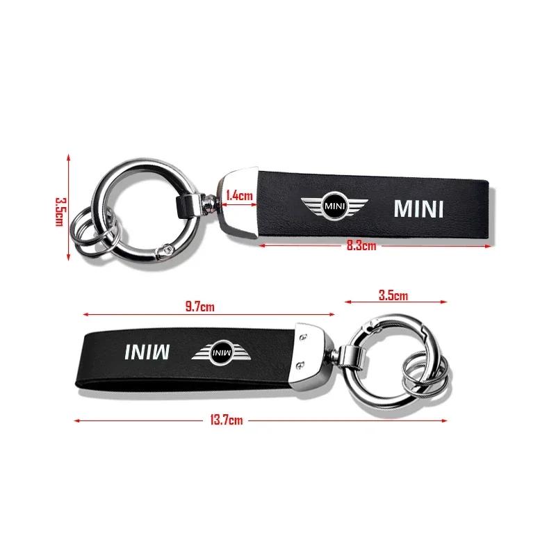 Skórzany Brelok do Kluczy Samochodowych Pierścień Breloka Uchwyt na Klucze Akcesoria Do Mini Cooper JCW Works F54 F55 F56 F57 F60 R50 R52 R53 R55 R56 R57