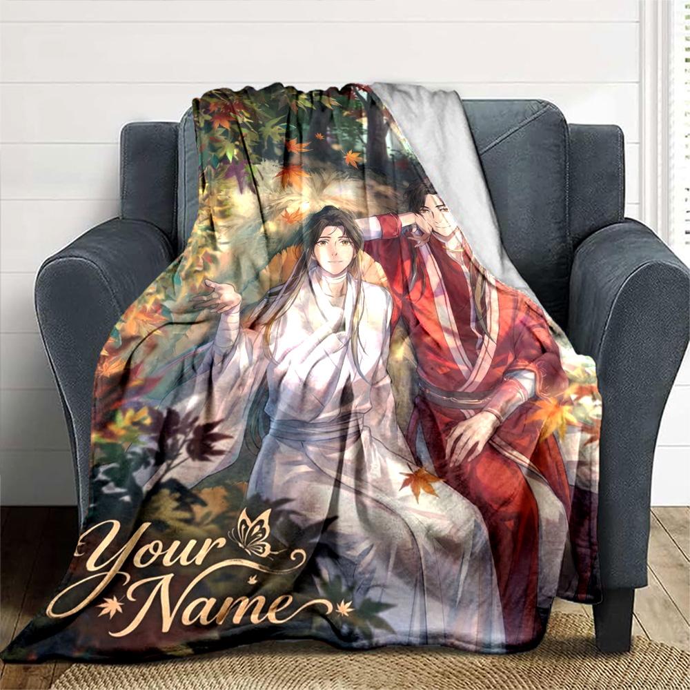 Name Custom Xie Lian and Hua Cheng Print Flannel Blanket High Quality Warm Comfortable Cover for All Seasons Perfect for Gifts Home Decor