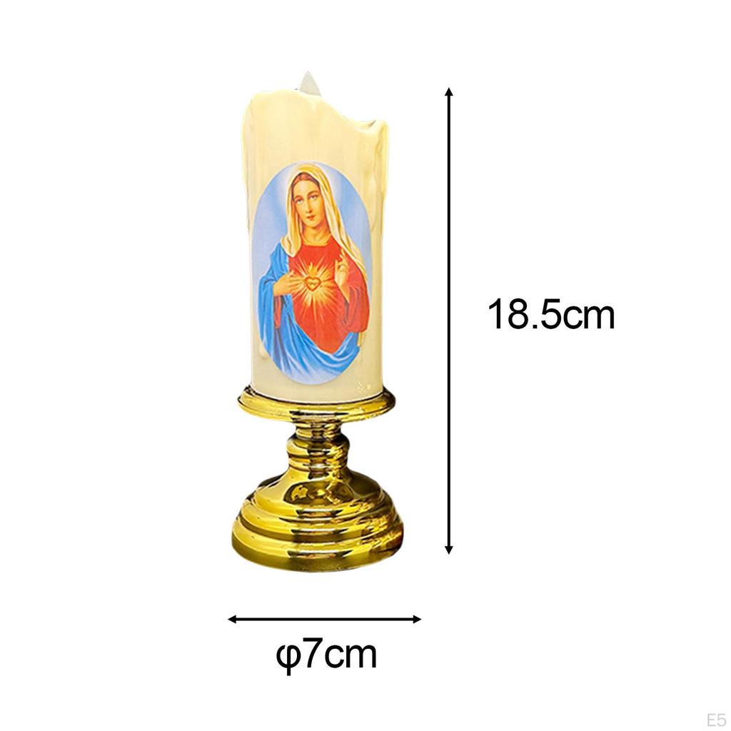 Candle Lamp Pillar Light Prayer Waterproof LED, LED Tea Lights Artificial for Porch