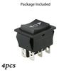 1.26x1.02x1.30in Rocker Switches 12V 4 Pieces 6Pin Black
