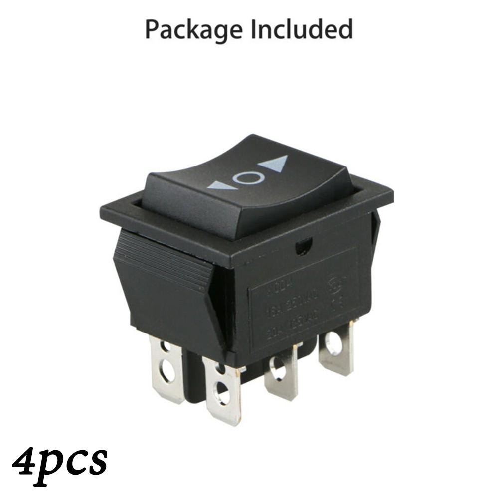 1.26x1.02x1.30in Rocker Switches 12V 4 Pieces 6Pin Black