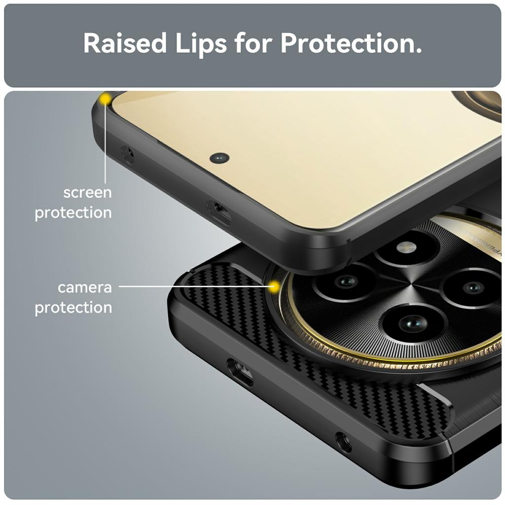 For Realme 13 Pro 5G (Global)/13 Pro+ 5G (Global) Case Carbon Fiber Texture TPU Brushed Phone Cover