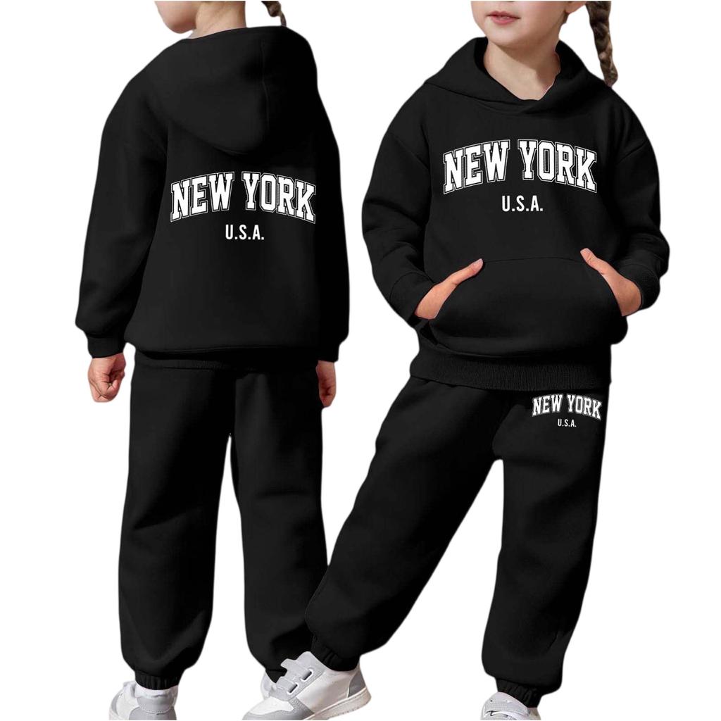 Jungen Mädchen Trainingsanzug Kleidung Kapuzenpullover Jogginghose Trainingsanzug Set Mode Outfit