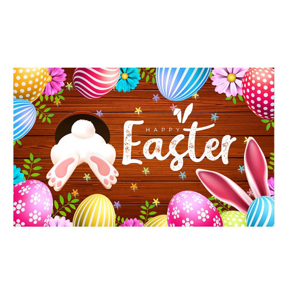 Colorful Bunny Eggs Background Decor 180*110cm Easter Photo Banner Poster Props  Home Party Decor