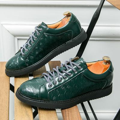 Brand Men Casual Lace Up Shoes Leather Fashion Spring New Men Sneakers Daily Commute Outdoor Versatile Leisure Thick Soled Shoes