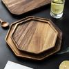 Wooden Tea Tray Acacia Wood Plate Serving Tray Large Appetizer Fruit Snack Food Plate Coffee Dishes Serving Platter Tableware