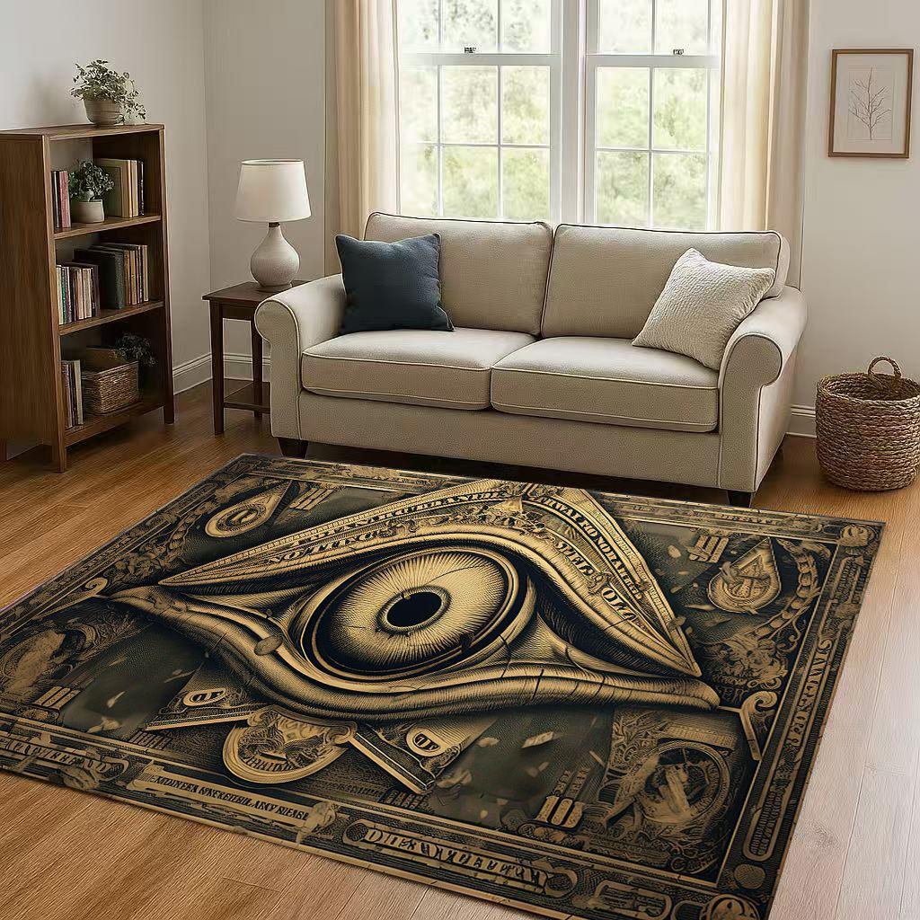 Symbol Oka Wszechwidzącego Wolnomularstwa Złe Oko Sztuka Dywanik do Salonu Antypoślizgowy Dywan do Sypialni Pokoju Zabaw Kanapy, Dekoracja Domu Wycieraczka
