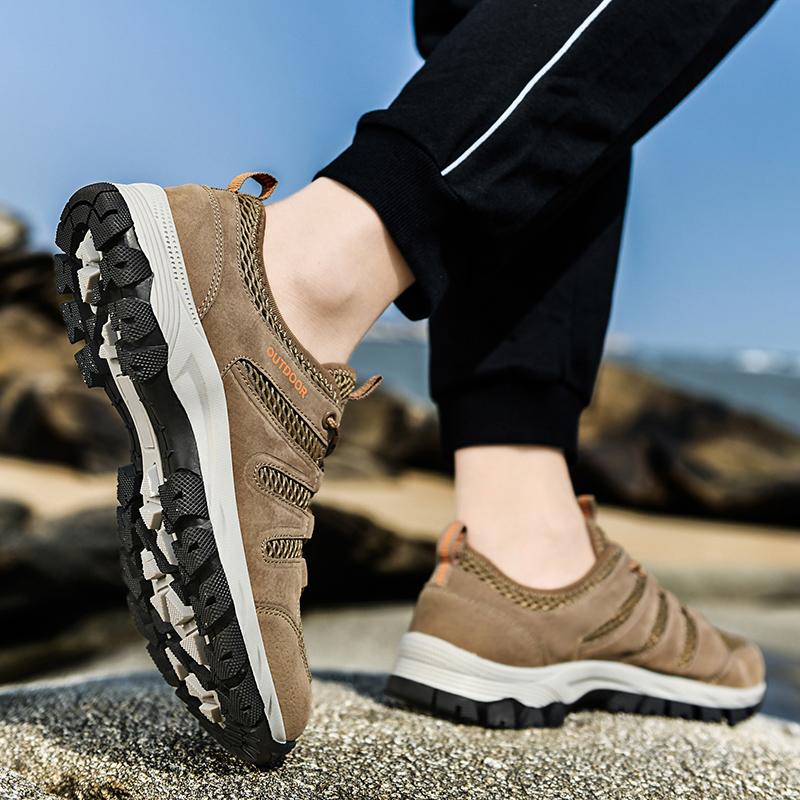 Mesh Outdoor Shoes Men Breathable Mesh Men's Hiking Sneakers 2024