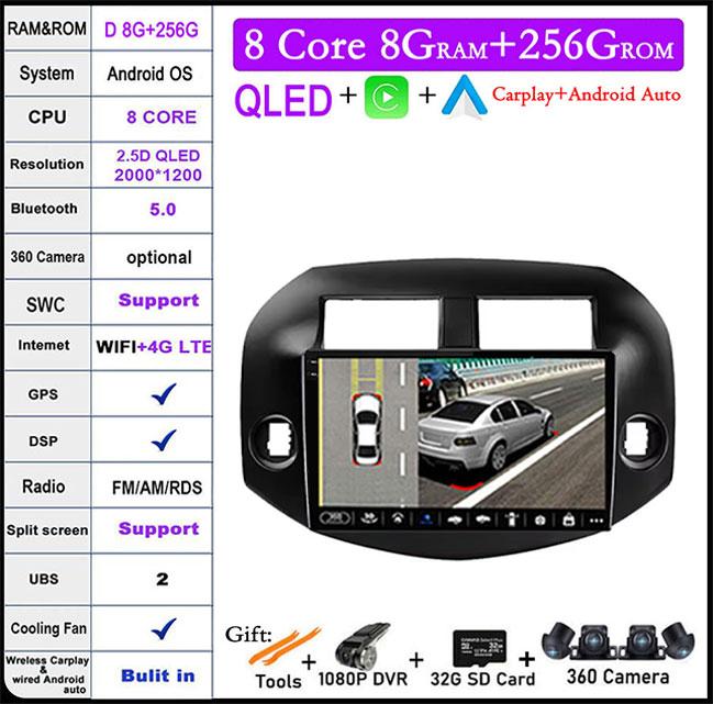 10 Inch IPS/QLED For Toyota RAV4 RAV 4 2005 - 2013 Car Radio Multimedia Video Player Auto Audio Stereo GPS Carplay