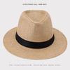 Men's Panama Straw Hat Summer New British Jazz Hat Women's Sunshade Sun Protection Beach Flat Top Hat