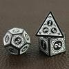 Dice Collection Polyhedral Dice High Quality Plastic Dice Collection Unique Pattern Stunning Classic Style Font Style Ideal for Role Playing Games