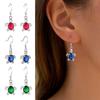 1 Pair Hook Earrings, Turtle Shape Drop Earrings with Rhinestones Inlaid, Summer Style Polished Smooth Earrings for Jewelry Gift