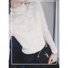 Autumn and Winter Round Neck Stretch Sweater Lace Embroidery Base Sweater