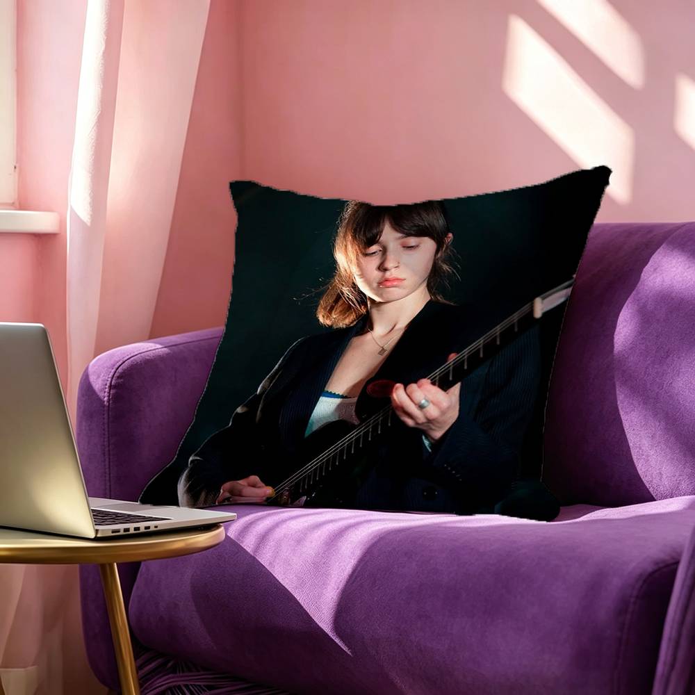 Charm Singer CClairo Square DoubleSided Printed Pillow Case Bedroom Bedside Pillow Sofa Cushion Cover