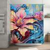 Vintage Style Red Skirt Bath Curtain Fashion Watercolor Print Umbrella Lady Shower Curtains Decorative Home Textile Waterproof F