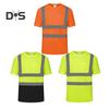 Men Reflective Clothes O-Neck Short Sleeve High Visibility T-Shirt with Mesh Panels Industrial Workwear
