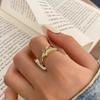 Minimalist Geometric Interwoven Ring For Women Unique Crossed Band Cool Tone Elegant Statement Jewelry
