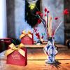 10Pcs Red Mini Sweet Boxes with Ribbons Wedding Candy Boxes Cookie Snack Wrapping Case for Engagement Christmas Party Favor