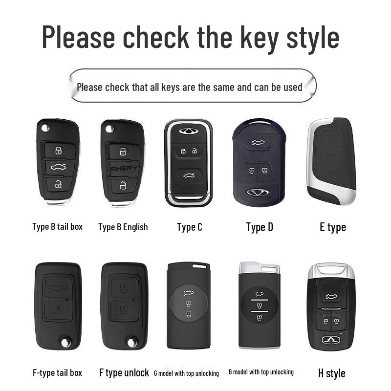Zinc Alloy Key Shell Covers for Chery, Tiggo 8, 7 Plus - Full Coverage, 5x Anti-Drop Protection