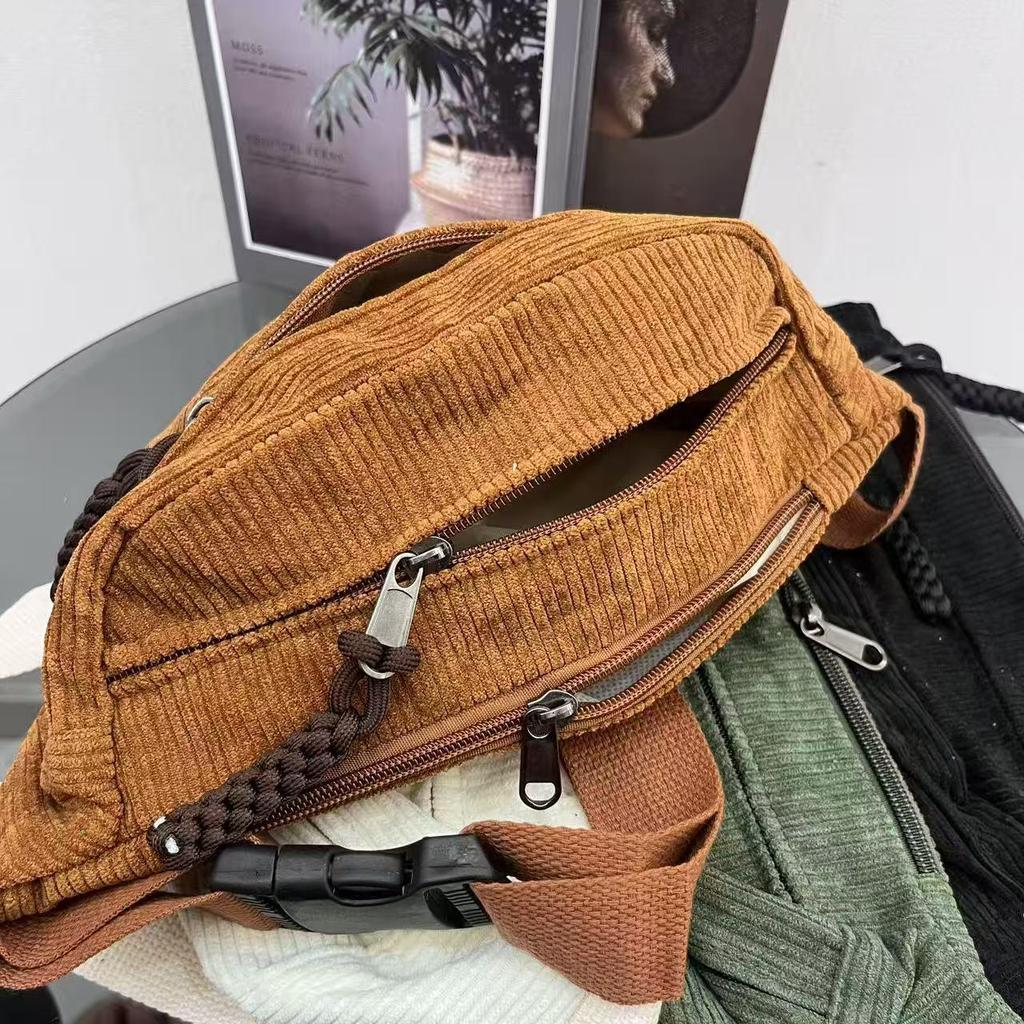 2025 Women's Versatile Corduroy Crossbody Bag - Simple, Casual Autumn/Winter Design